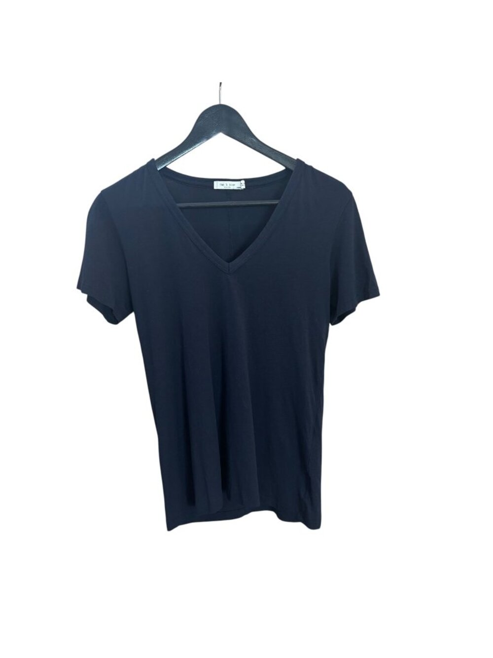 Rag & Bone Black V Neck Casual Short Sleeve Top XS